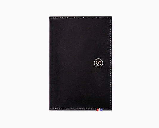 Porte-cartes de visite cuir lisse noir, édition LINE D S.T.Dupont