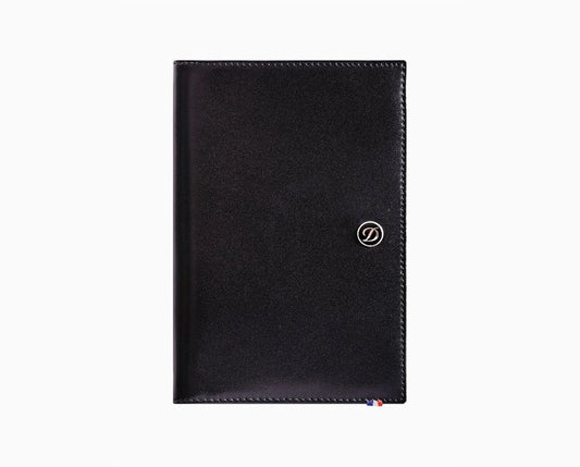 Couverture passeport cuir lisse noir S.T.Dupont, édition LINE D